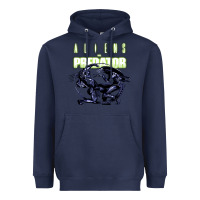 Navy Predator Alien Heavyweight Hoodie - artisFamous