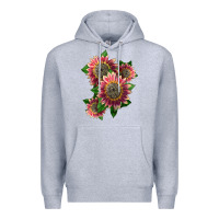 Heather Grey 4 crimson blaze sunflower Premium Hoodie - LillyAllenDesigns