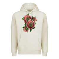 Oatmeal Heather 4 crimson blaze sunflower Premium Hoodie - LillyAllenDesigns