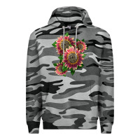 Slate Camo 4 crimson blaze sunflower Premium Hoodie - LillyAllenDesigns