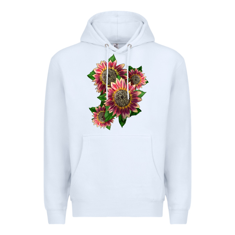 4 Crimson Blaze Sunflower Premium Hoodie by LillyAllenDesigns | Teevron