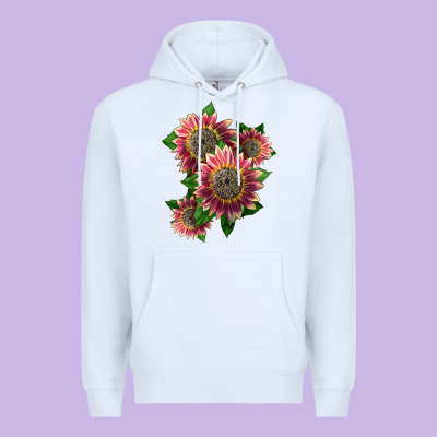 4 Crimson Blaze Sunflower Premium Hoodie Designed By Lillyallendesigns
