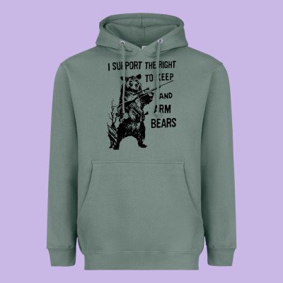 Bear Arms 2nd Amendment Funny Hunting Heavyweight Hoodie Designed By Artisfamous