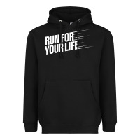 Black run for your life Heavyweight Hoodie - artisFamous