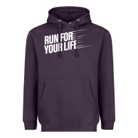 Plum run for your life Heavyweight Hoodie - artisFamous