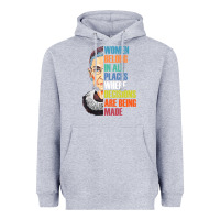 Heather Grey women belong in all places r.u.th bader gins.burg r.b.g t shirt Heavyweight Hoodie - artisFamous