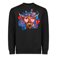 Black western america cow Heavyweight Sweatshirt - JahusDesignShop