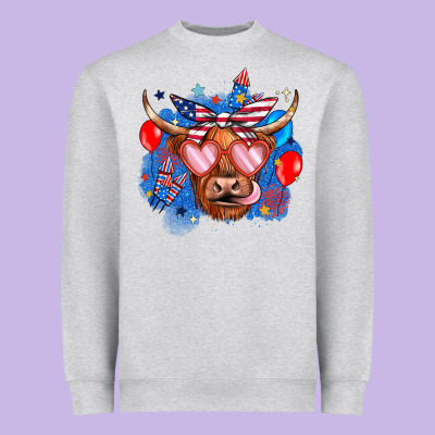 Western America Cow Heavyweight Sweatshirt Designed By Jahusdesignshop