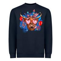 Navy western america cow Heavyweight Sweatshirt - JahusDesignShop