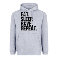 Heather Grey eat sleep rave repeat Heavyweight Hoodie - artisFamous
