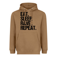 Toasted Coconut eat sleep rave repeat Heavyweight Hoodie - artisFamous