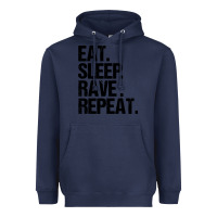 Navy eat sleep rave repeat Heavyweight Hoodie - artisFamous