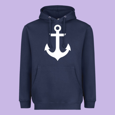 Preppy Nautical Anchor Heavyweight Hoodie Designed By Artisfamous