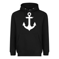 Black preppy nautical anchor Heavyweight Hoodie - artisFamous