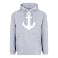Heather Grey preppy nautical anchor Heavyweight Hoodie - artisFamous