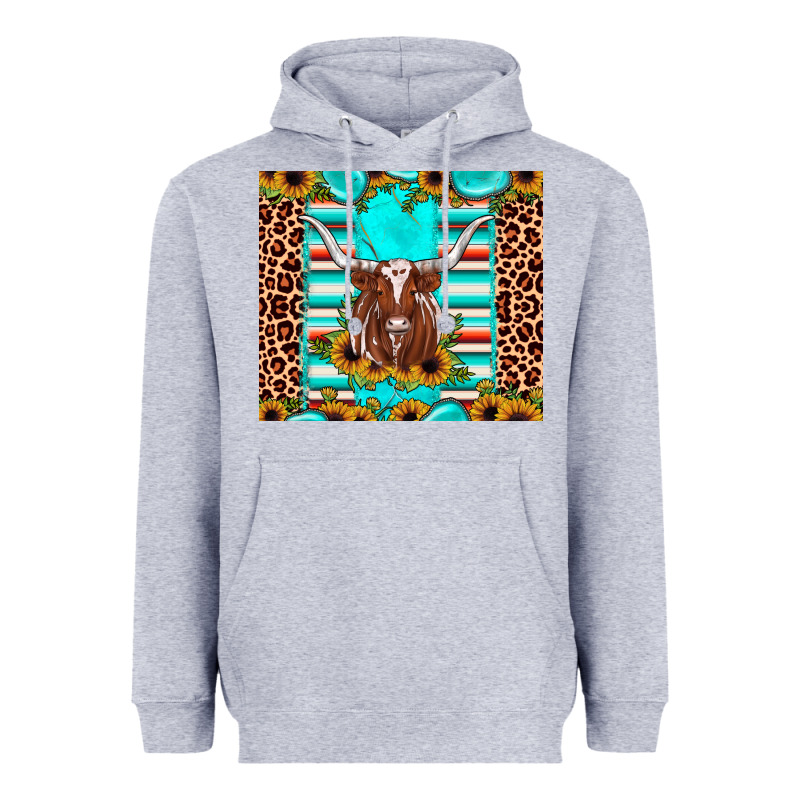 Texas Longhorn Sunflower Gemstone Heavyweight Hoodie by JahusDesignShop | Teevron