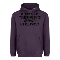 Plum funny, penny for your thoughts Heavyweight Hoodie - artisFamous