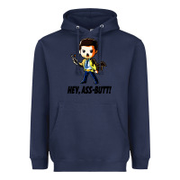 Navy hey, ass butt Heavyweight Hoodie - artisFamous
