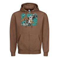 Chestnut cowhide turquoise leather background Zipper Hoodie - AdoDesignShop