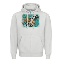 Dove Grey cowhide turquoise leather background Zipper Hoodie - AdoDesignShop