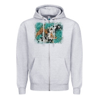 Heather Grey cowhide turquoise leather background Zipper Hoodie - AdoDesignShop