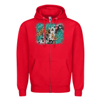 Red cowhide turquoise leather background Zipper Hoodie - AdoDesignShop