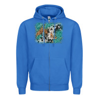 True Royal cowhide turquoise leather background Zipper Hoodie - AdoDesignShop