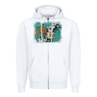 White cowhide turquoise leather background Zipper Hoodie - AdoDesignShop