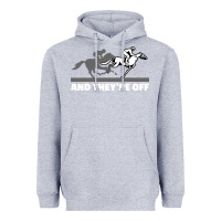 Heather Grey horse racing Heavyweight Hoodie - artisFamous