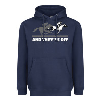Navy horse racing Heavyweight Hoodie - artisFamous