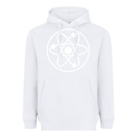 White Atomic Atom Symbol Heavyweight Hoodie - artisFamous