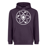 Plum Atomic Atom Symbol Heavyweight Hoodie - artisFamous