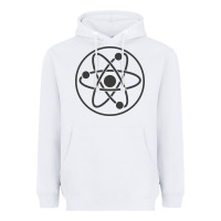 White Atomic Atom Symbol Heavyweight Hoodie - artisFamous