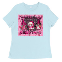 Baby Blue i'm dreaming of a pink christmas Ladies Tee - FaDigitalArtStudio