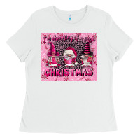 White i'm dreaming of a pink christmas Ladies Tee - FaDigitalArtStudio