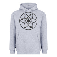 Heather Grey Atomic Atom Symbol Heavyweight Hoodie - artisFamous