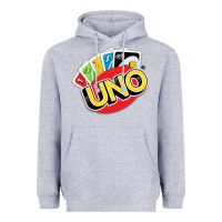 Heather Grey uno funny game Heavyweight Hoodie - artisFamous