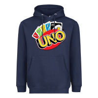 Navy uno funny game Heavyweight Hoodie - artisFamous