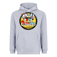 Heather Grey Cuphead Heavyweight Hoodie - artisFamous