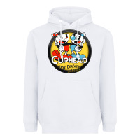 White Cuphead Heavyweight Hoodie - artisFamous