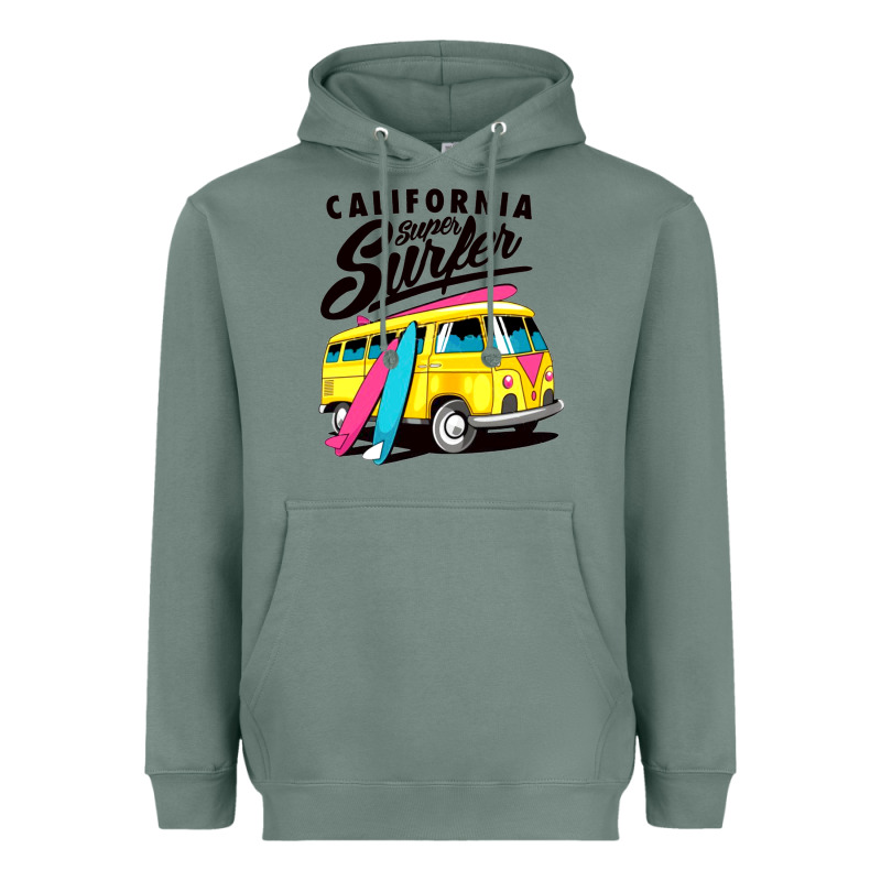 California Super Surf Heavyweight Hoodie by artisFamous | Teevron