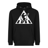 Black The Ministry of Silly Walks Distressed Heavyweight Hoodie - artisFamous