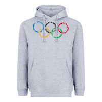 Heather Grey OLYMPIC RINGS Heavyweight Hoodie - artisFamous