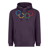 Plum OLYMPIC RINGS Heavyweight Hoodie - artisFamous