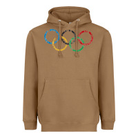 Toasted Coconut OLYMPIC RINGS Heavyweight Hoodie - artisFamous