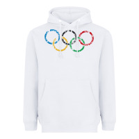 White OLYMPIC RINGS Heavyweight Hoodie - artisFamous