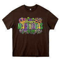 Chocolate Brown happy mardi gras yall Heavy Core Tee - CowGirlArtShop