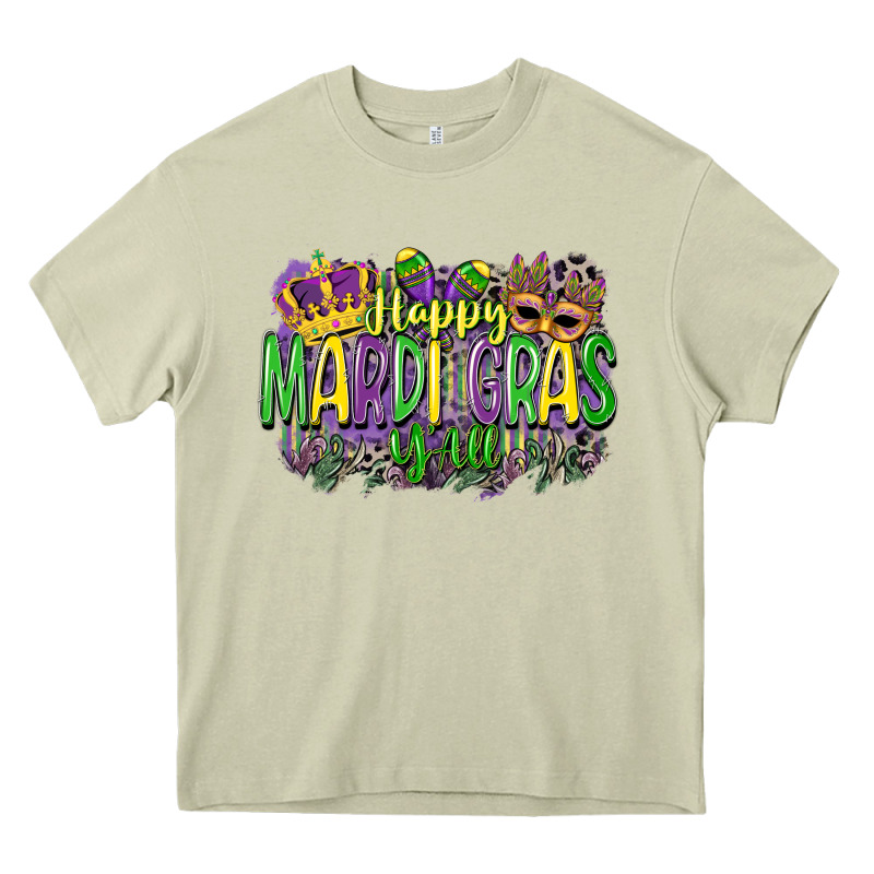 Happy Mardi Gras Yall Heavy Core Tee by CowGirlArtShop | Teevron