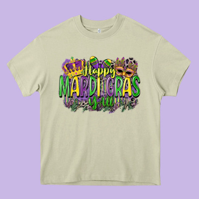 Happy Mardi Gras Yall Heavy Core Tee Designed By Cowgirlartshop