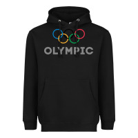 Black OLYMPIC RINGS Heavyweight Hoodie - artisFamous